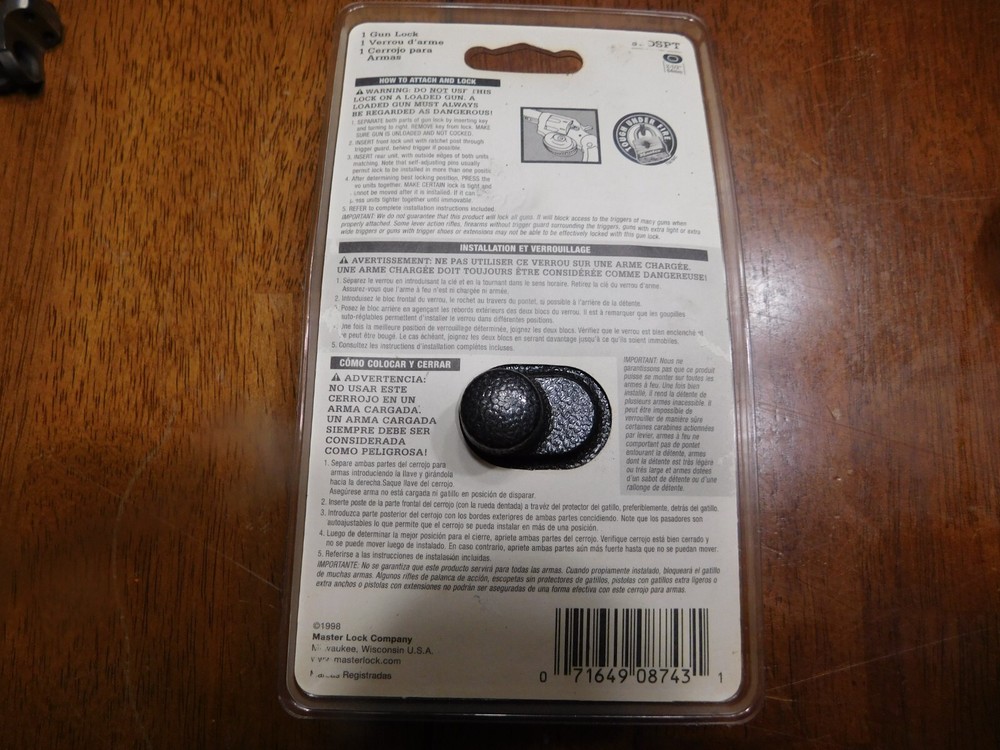 Master Gun Lock 90 DSPT Keyed NEW
