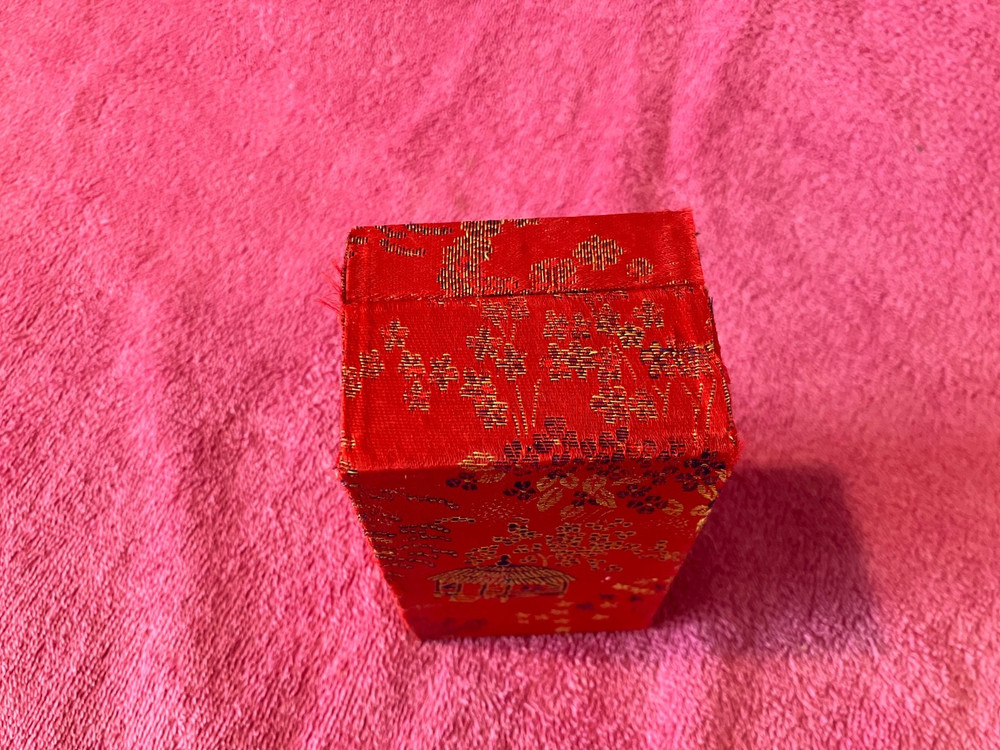 BAODING balls vintage in lined fabric case, heavy shiny metal, with chimes