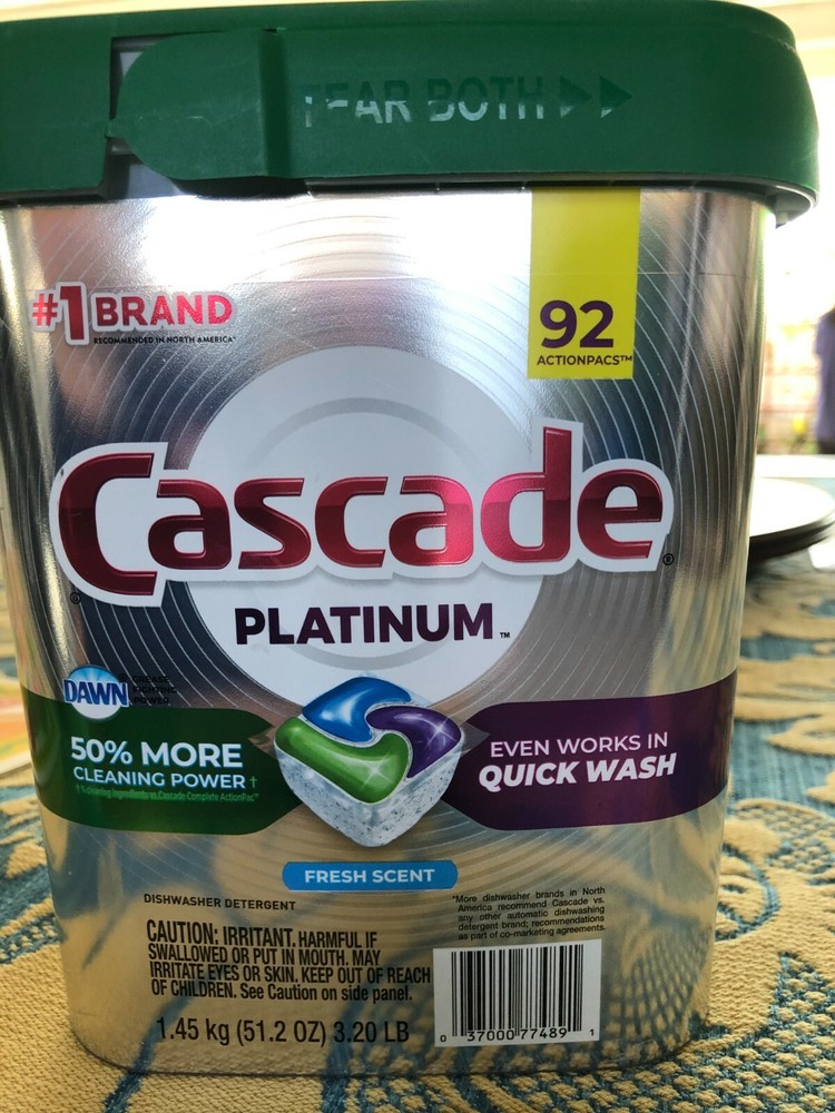 Cascade Platinum ActionPacs Dishwasher Detergent - 92 Count Fresh Scent