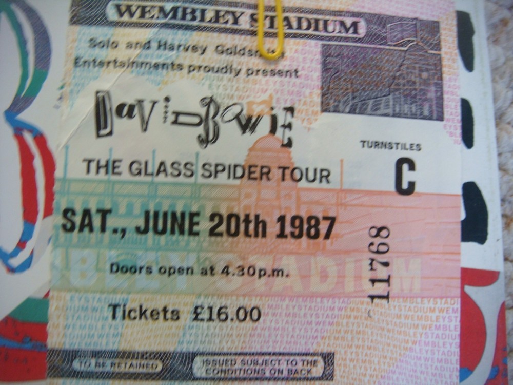 1987 David Bowie The Glass Spider Tour Programme & Ticket
