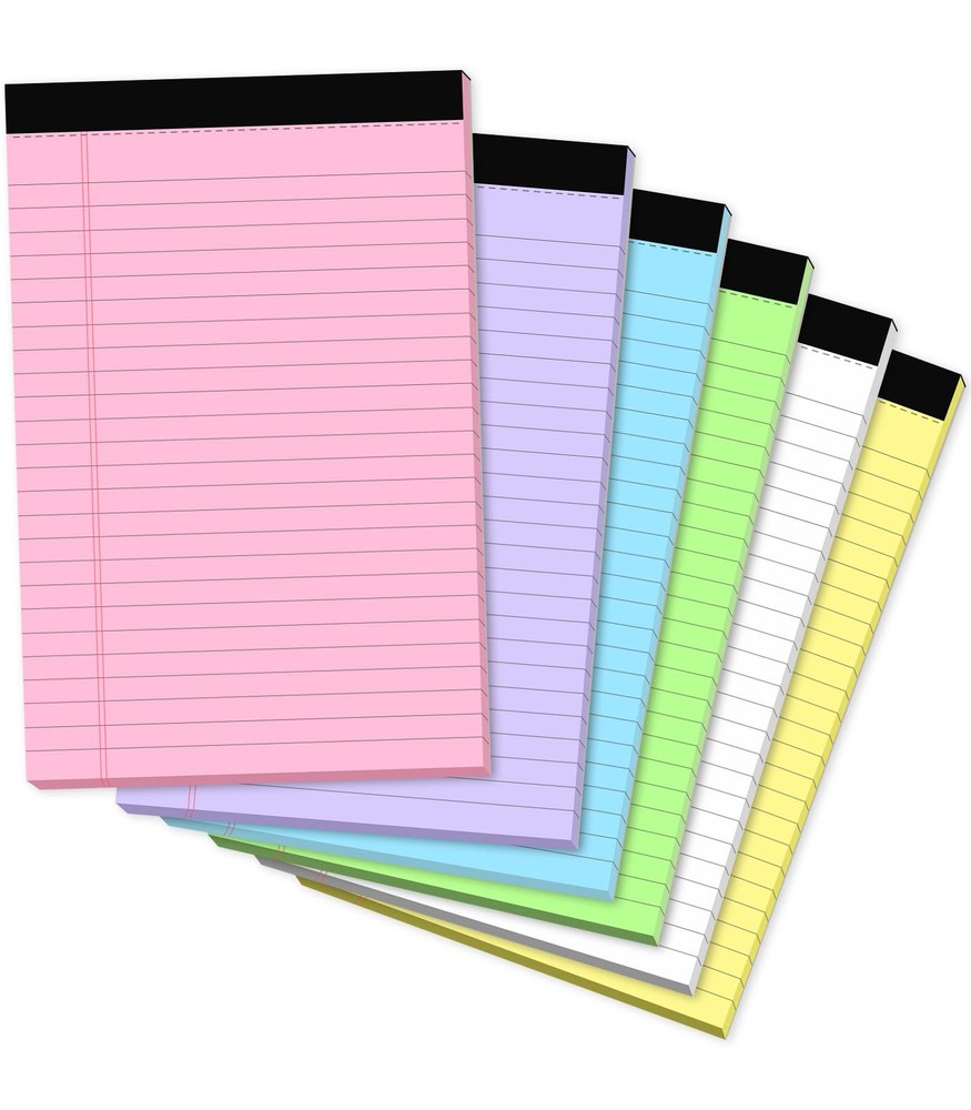 6 Pack 5x8 Inch Notepads Refills Lined Writing Memo Pads for Office School