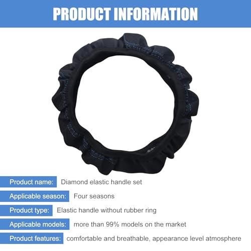 Steering Wheel Cover, Soft Microfiber Leather Double Circle 1 PC Black & Blue