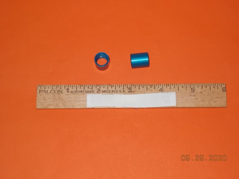 Tobacco Pipe parts & accessories - (1) Smooth coupling - Anodized - Blue