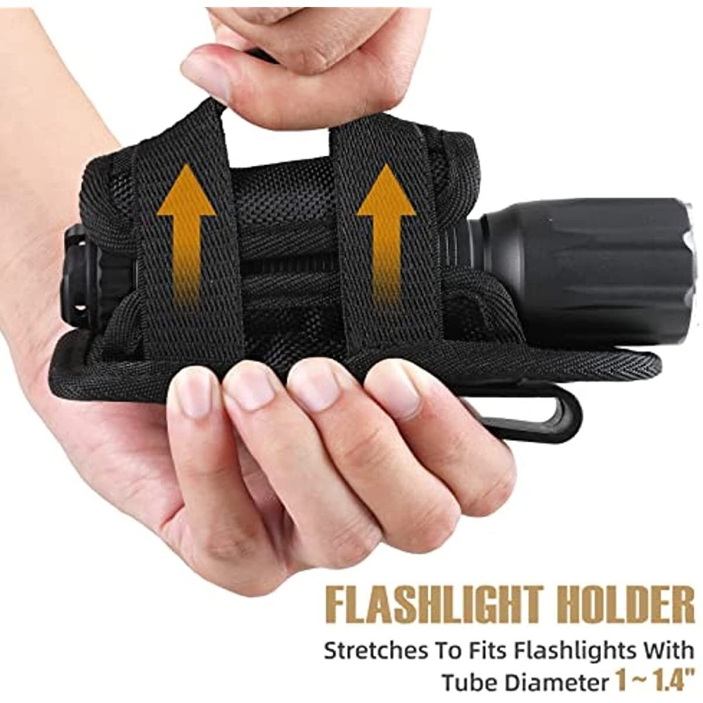 2Pack Tactical Flashlight Pouch Holster 360 Rotatable Flashlight Holder Case US