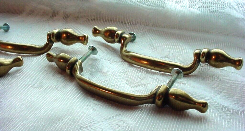 Brass Drawer Pulls Knobs Mixed Lot 8 Piece Metal