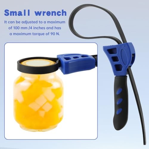 2-Pack Adjustable Rubber Strap Wrench Set, Max Diameter 4" and 6" Blue+black