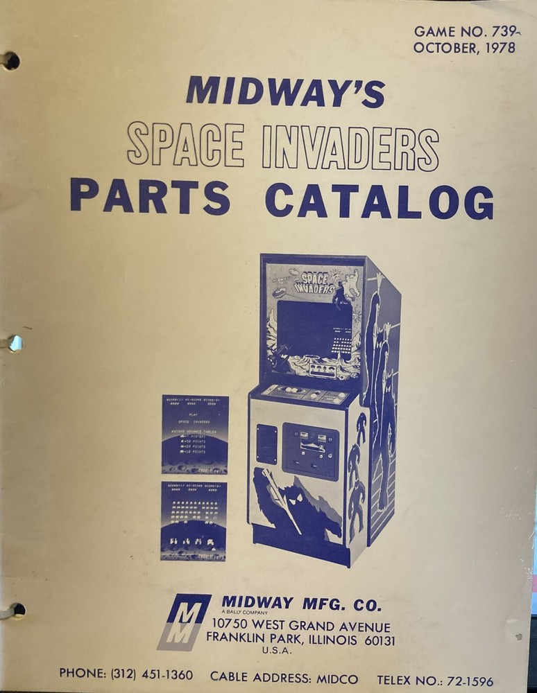 Space Invaders Arcade Game Parts Catalog