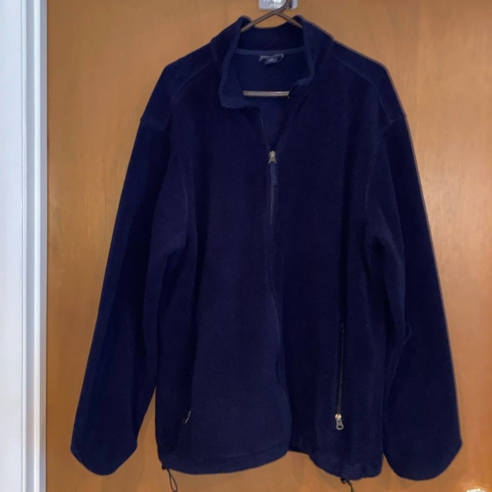Mens Lands end quarter zip pull over jacket blue size 36-38