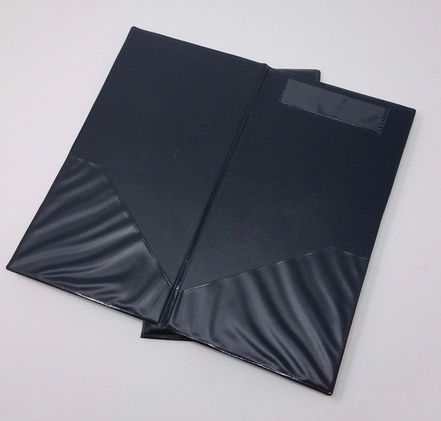 2 x Guest Check, Credit Card, Receipt Folder, Black Leather