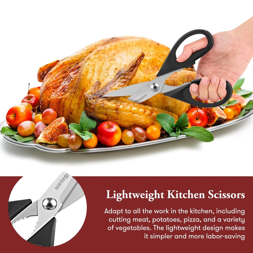 All Purpose Kitchen Scissors, Kitchen Shears with Protective Sheath Durable S...