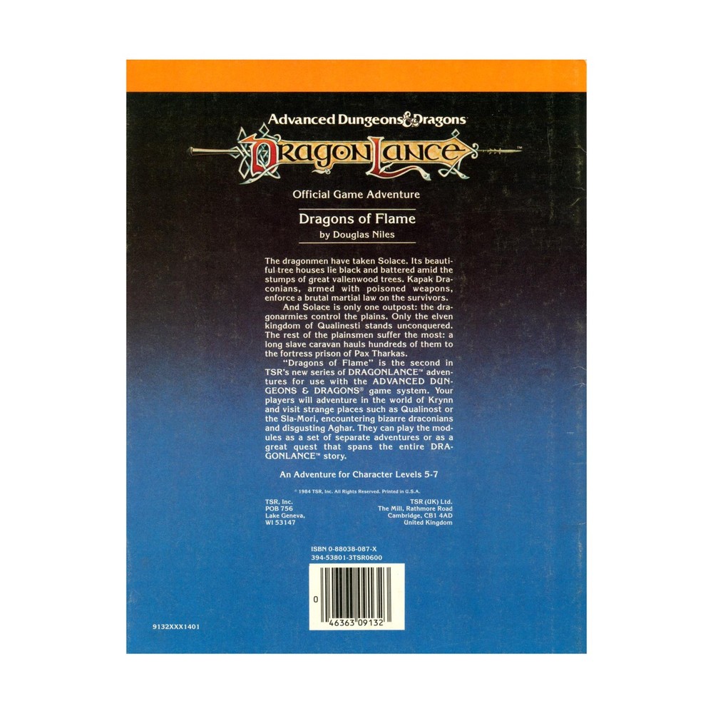 TSR Dragonlance Dragons of Flame VG