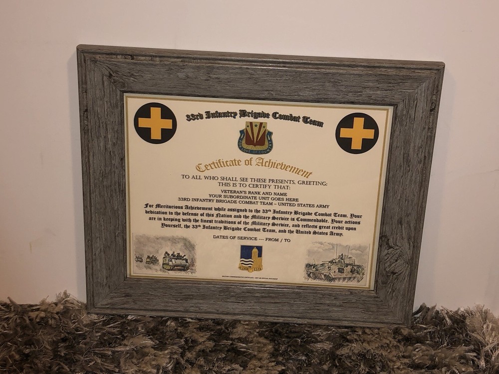 33RD INFANTRY BRIGADE COMBAT TEAM - COA / (COMMEMORATIVE CERTIFICATE)