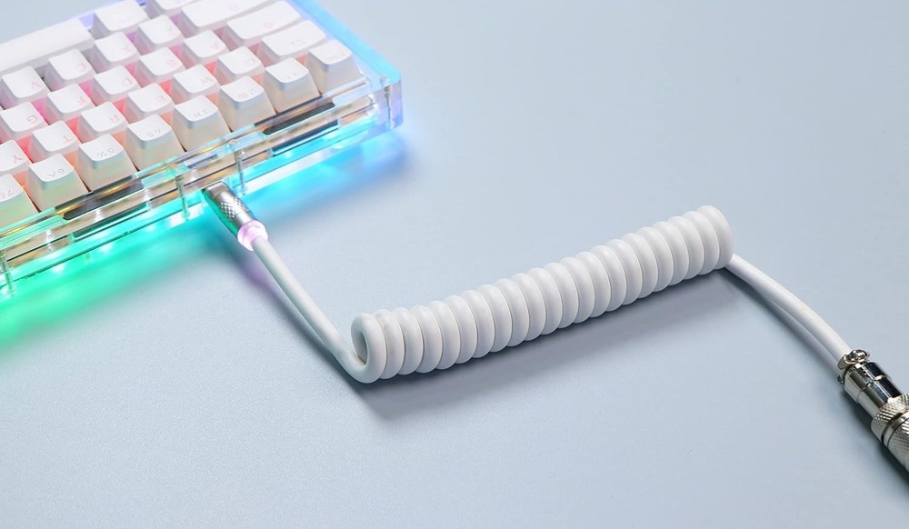 Aviator Coiled USB Cable for Mechanical Keyboards - Tangle-Free & Stylish