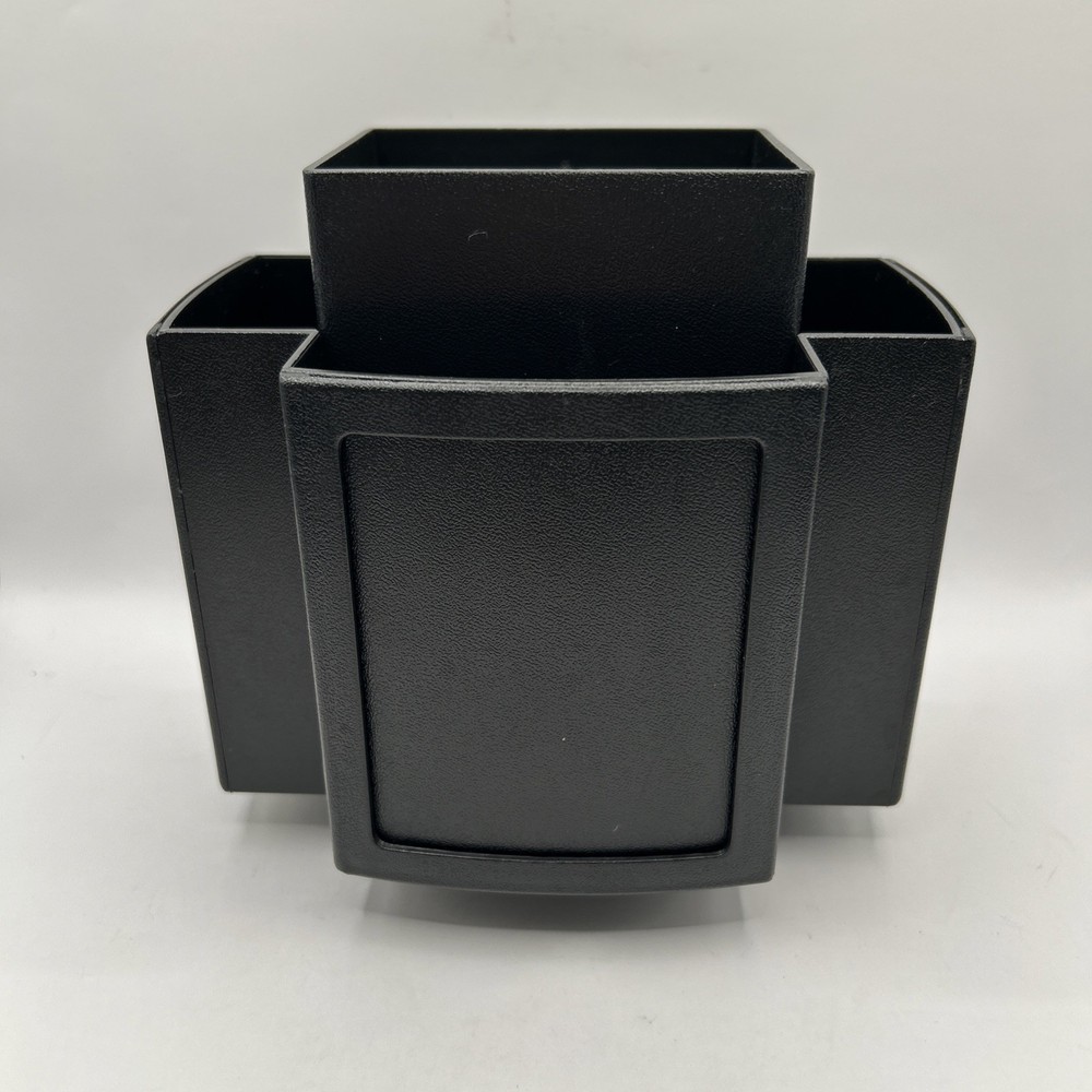 Remote Control Holder Caddy Black Plastic Swivel Base Holds 4 Photos