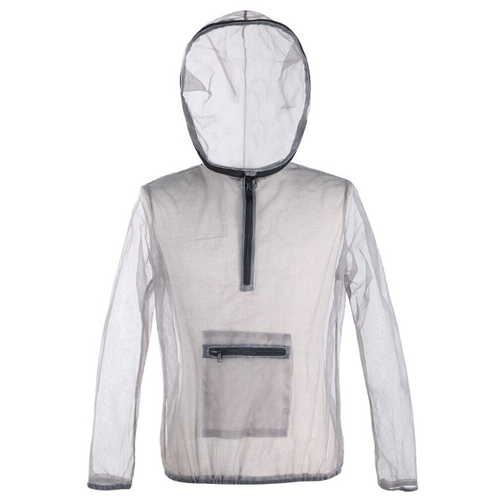 Outdoor Bug Jacket Mesh Hooded Bug Jacket Protective Mesh Shirt Insect Shield