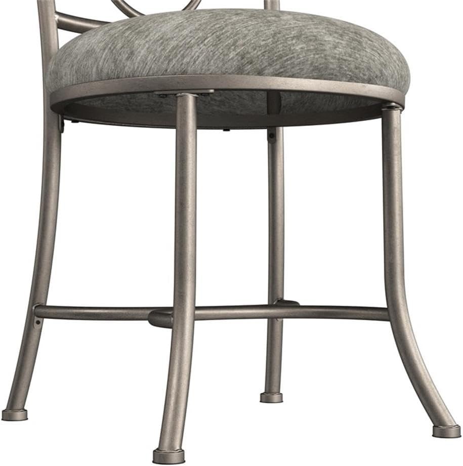 Emerson Metal Vanity Stool Silver 51053A