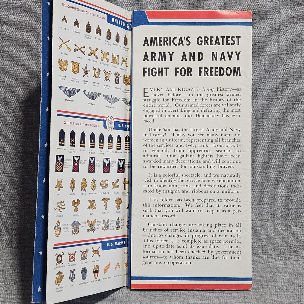 WWII Insignia Medals Decorations Pamphlet 1943