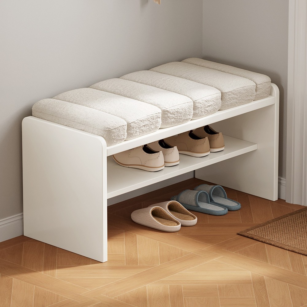 Multi-Functional Storage Bench Comfy Shoe Changing Stool Modern Entryway Bench
