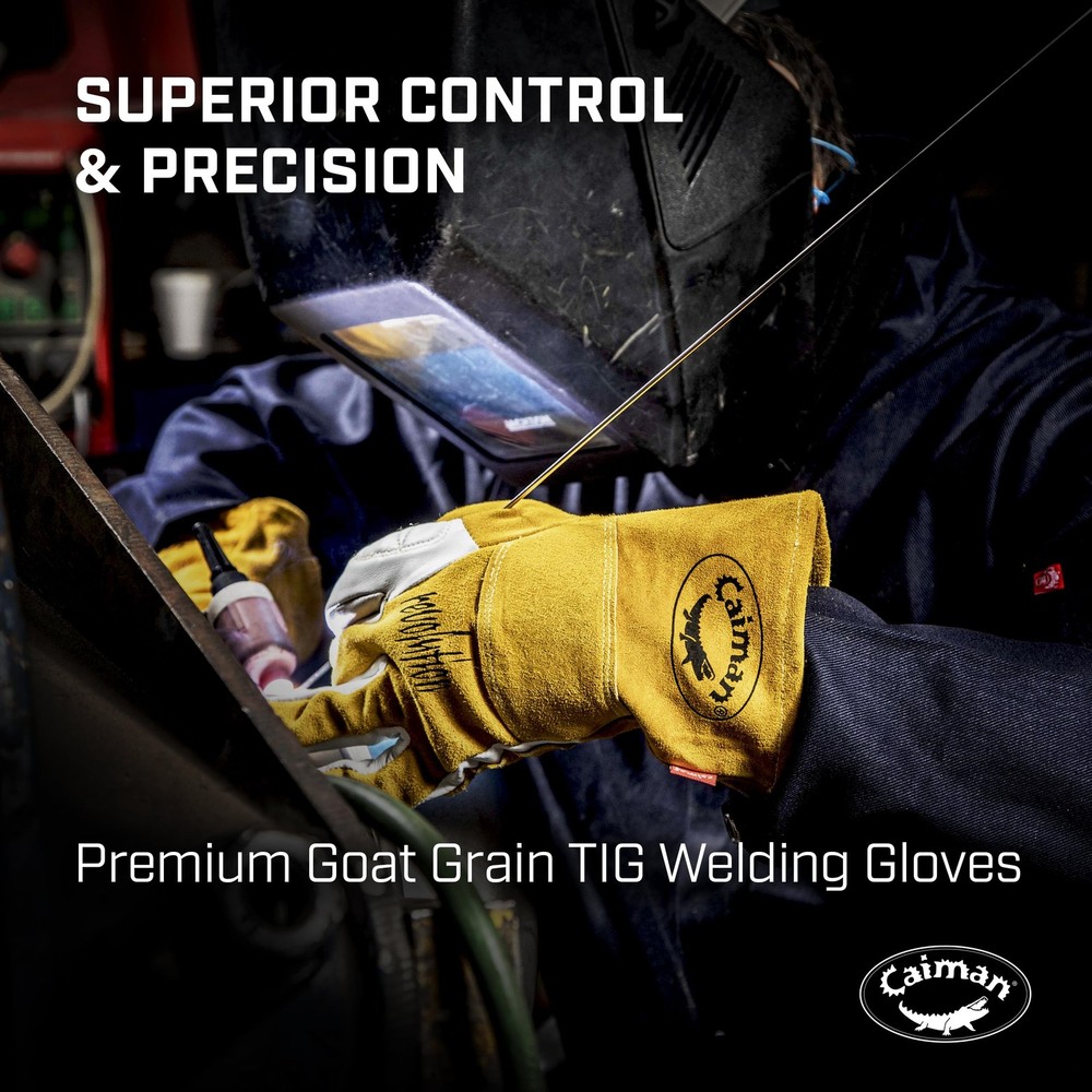 Premium Goat Grain TIG/Multi-Task Welding Gloves, Split Cowhide Back, 4-Inch ...