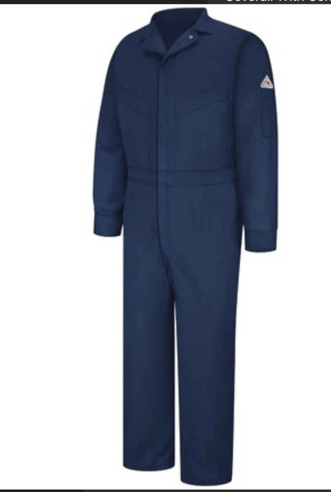 Bulwark Flame Resistant Coverall – Royal Blue, Size 34 Regular