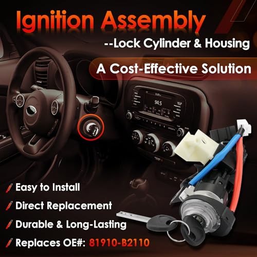 Ignition Lock Cylinder Switch & Cylinder Housing, with Keys, Assembly