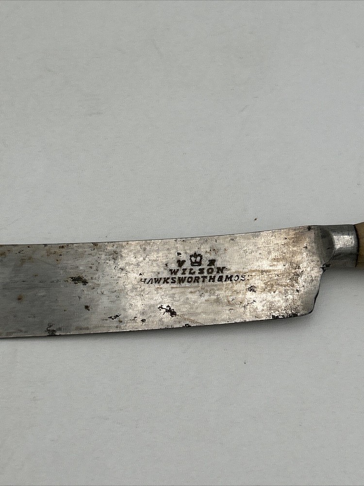 Antique Wilson Hawksworth & Moss Bone Handle Knife blade And Fork Set