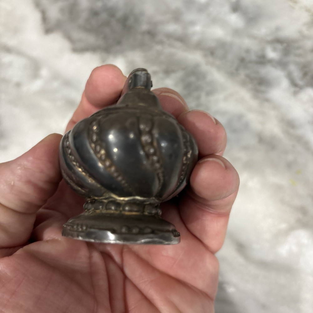 Vintage Mid Century Ronson CROWN Table Lighter Silver Plated