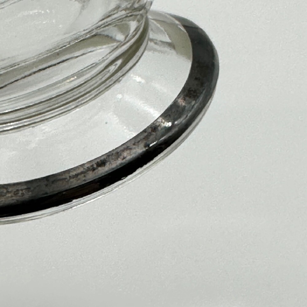 Vintage Silver Overlay Small Glass Creamer