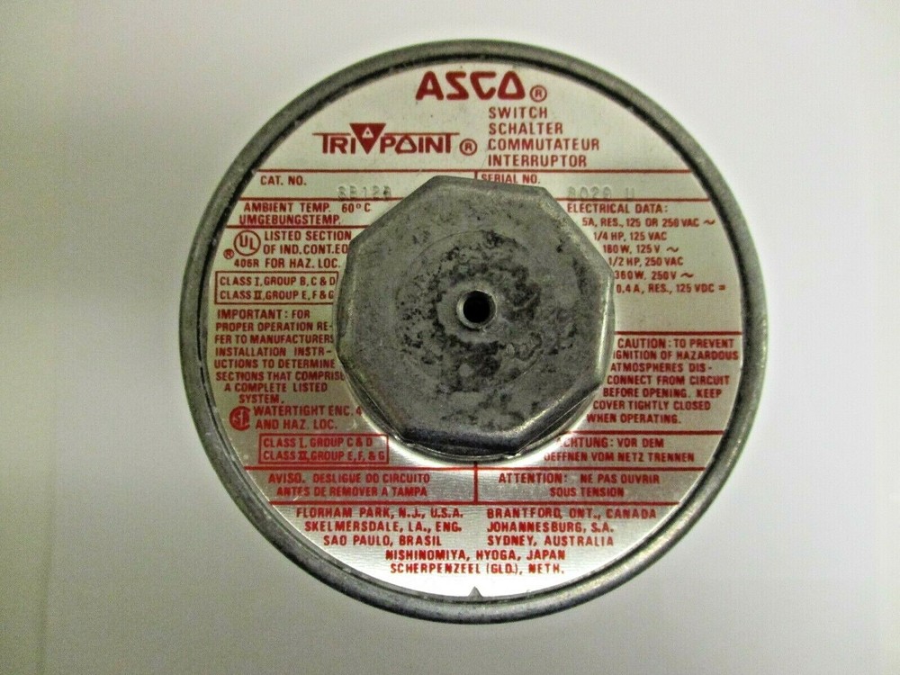 ASCO TRIPOINT PRESSURE SWITCH, SB12B