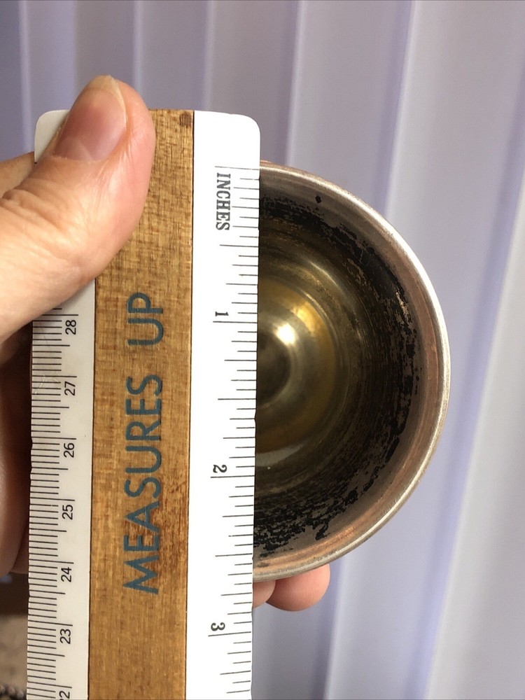 14. Solid Silver Judaica Engraved Vine Kiddush Foot Cup 90g, 5 3/8"
