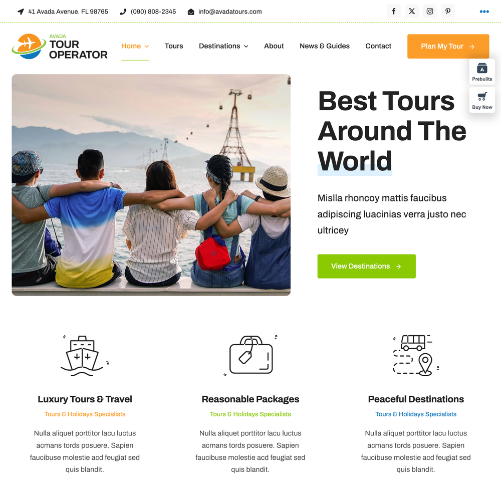 Tour Operator Website Design with Free VPS Web Hosting and Installation