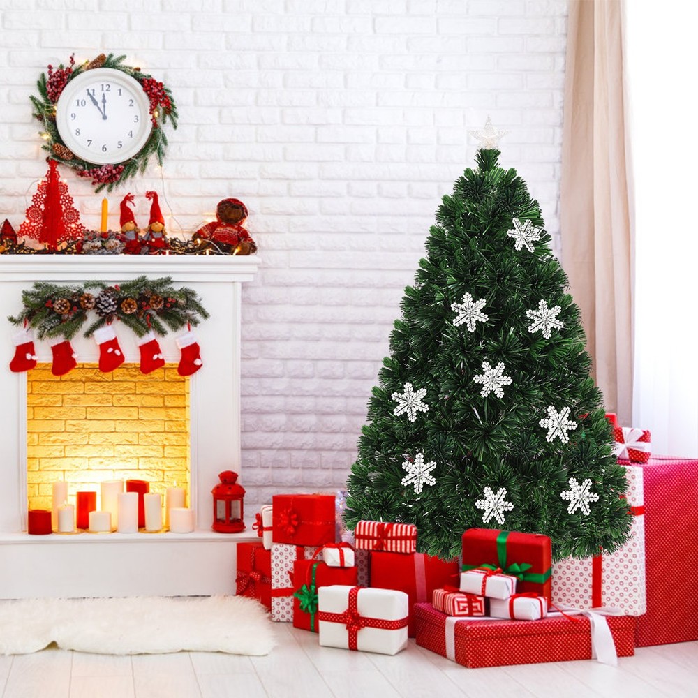 6' Pre-Lit Multi-Color Lights Fiber Optic Artificial Christmas Tree with