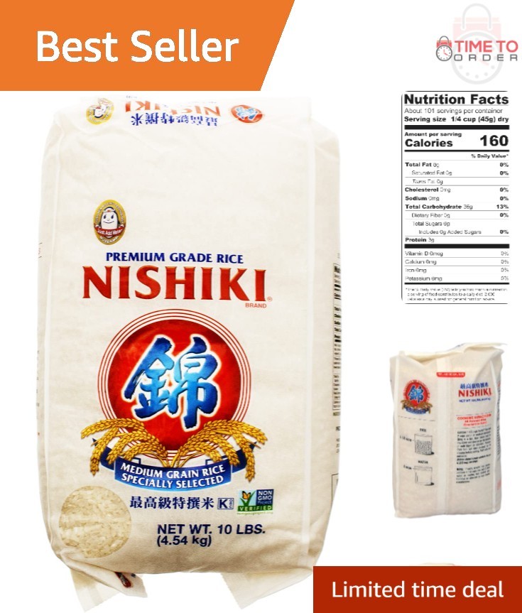 Sushi Rice Medium Grain Non-GMO Kosher 10lbs All-Purpose