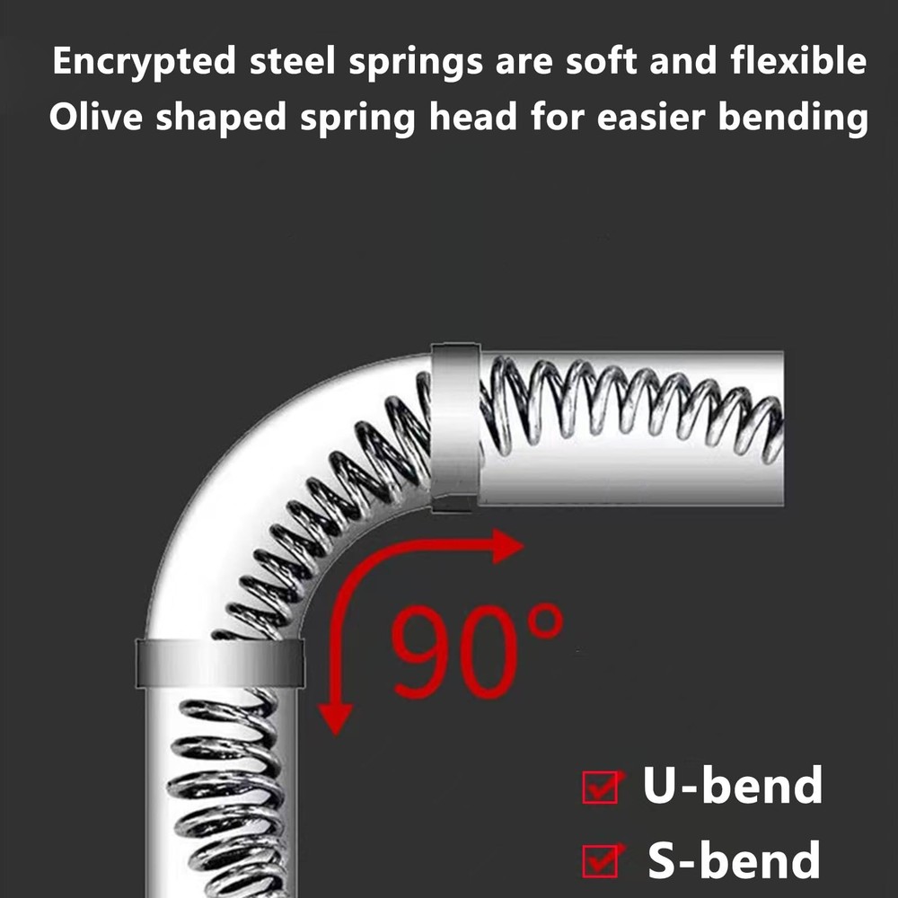 Drain Snake, Spring Drain Clog Remover with Electric Drill Connector, Durable...