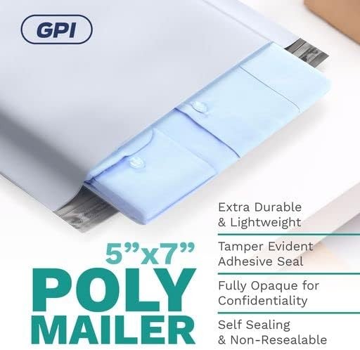 5x7 Poly Mailer Envelopes 100 Count Self Seal