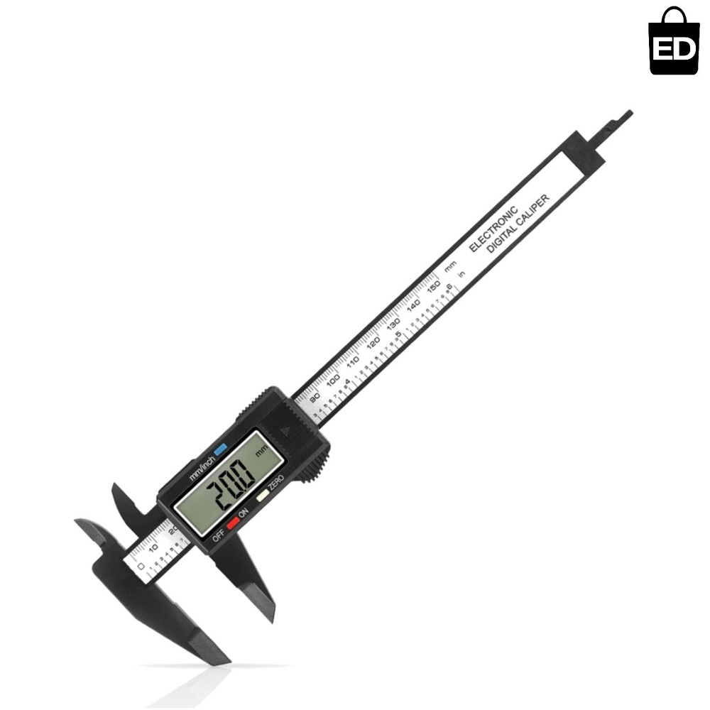 Portable 6-Inch Digital Caliper with Zero Setting & Non-Scratch Precision Tips