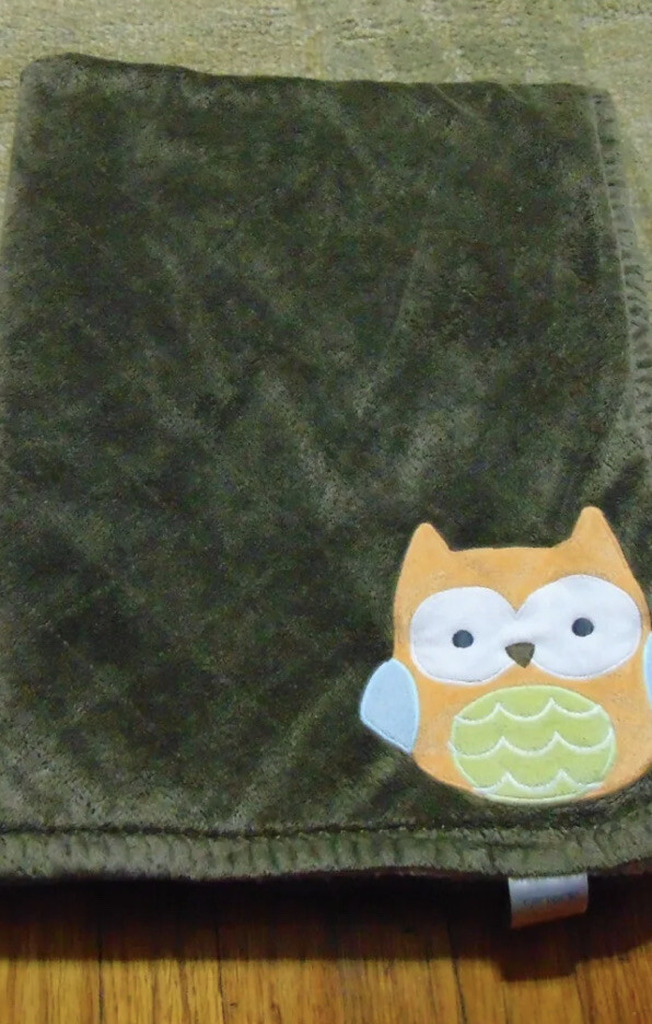 Carters brown orange owl baby blanket