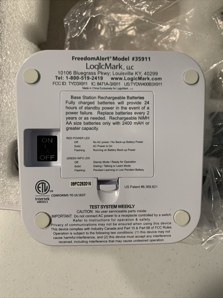 Freedom Alert 35911 LogicMark Personal Emergency Response System Tested Working