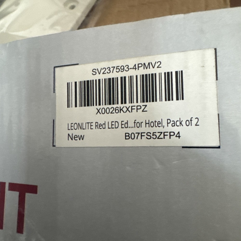 LEONLITE Red LED Edge Lit Exit Signs UL 924, Emergency Exit Lights - 2 Pack