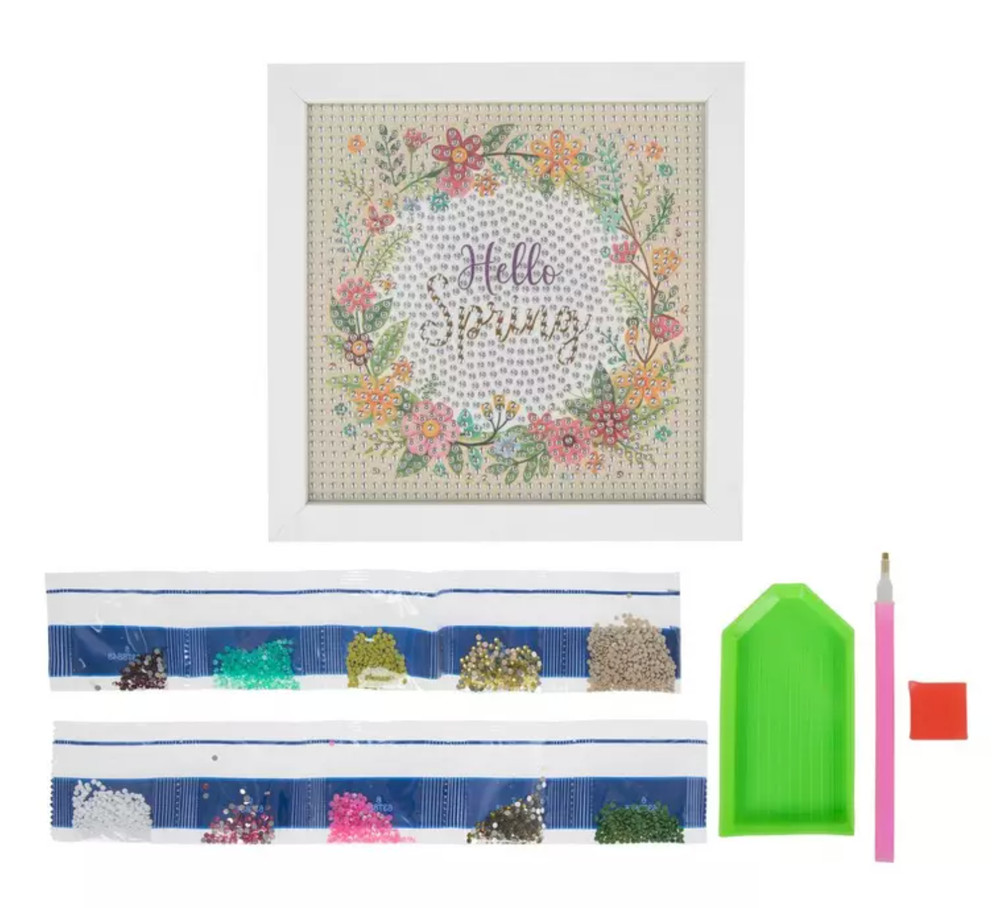 FRAMED DIAMOND DOT ART KITS - HOBBY LOBBY- Hello Spring (6x6)