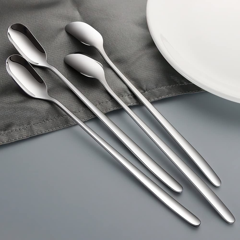 AYFDISHS Long Handle Ice Tea Spoons, Spoon, Silver