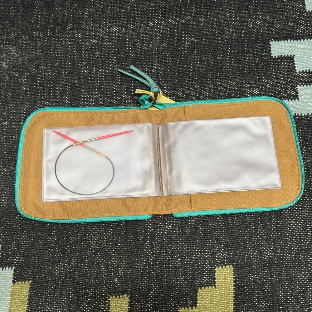 Atenti Circular Needle Case with Insert, Rambla Suzani Paisley Pattern