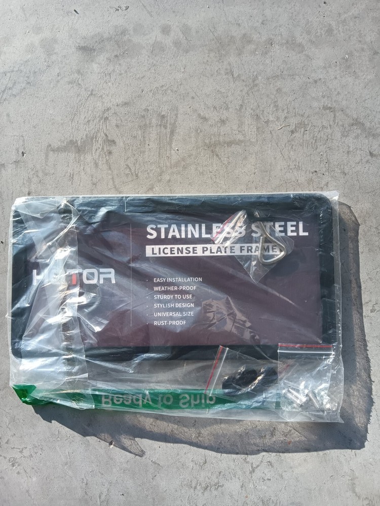 HOTOR Stainless Steel License Plate Frame New Black
