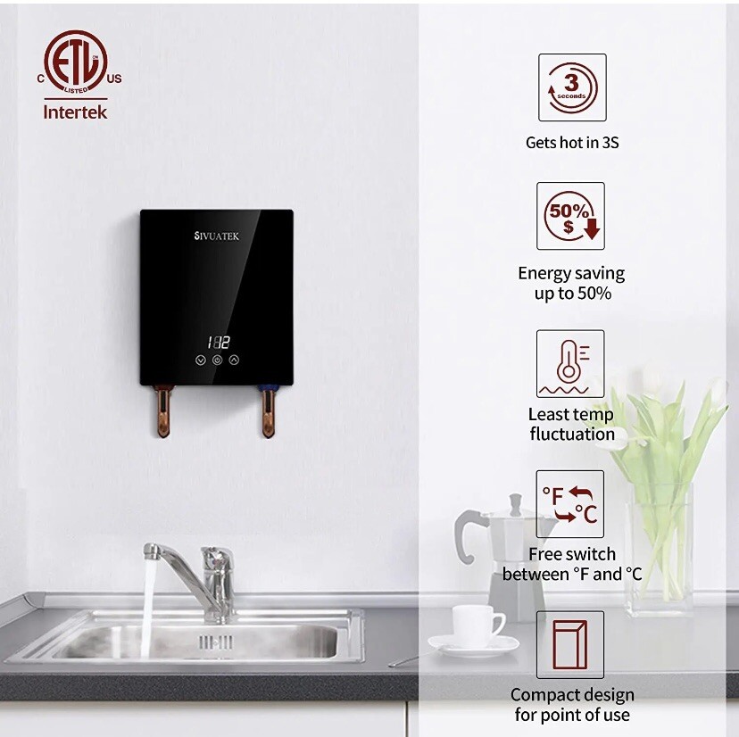 Electric Tankless Water Heater, SIVUATEK on Demand Water Heater Electric Smart C