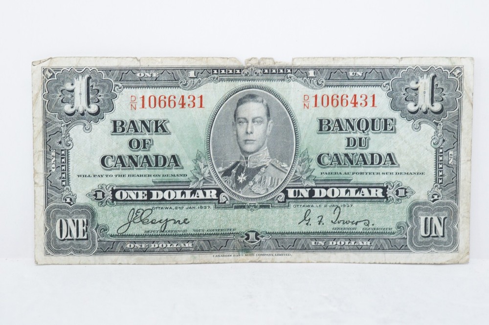 1937 Canada $1 Note Circulated (nb388)