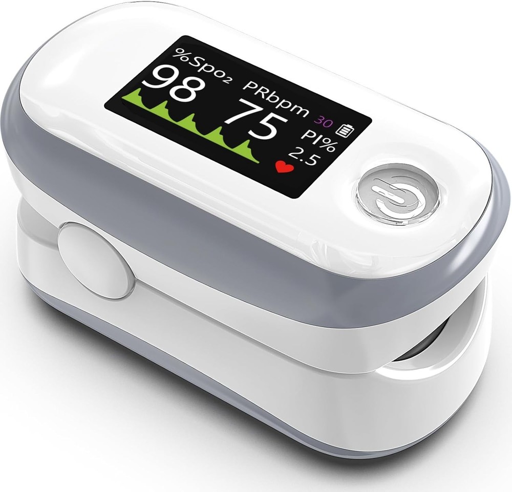 Fast & Accurate Pulse Oximeter, Large OLED Display, White