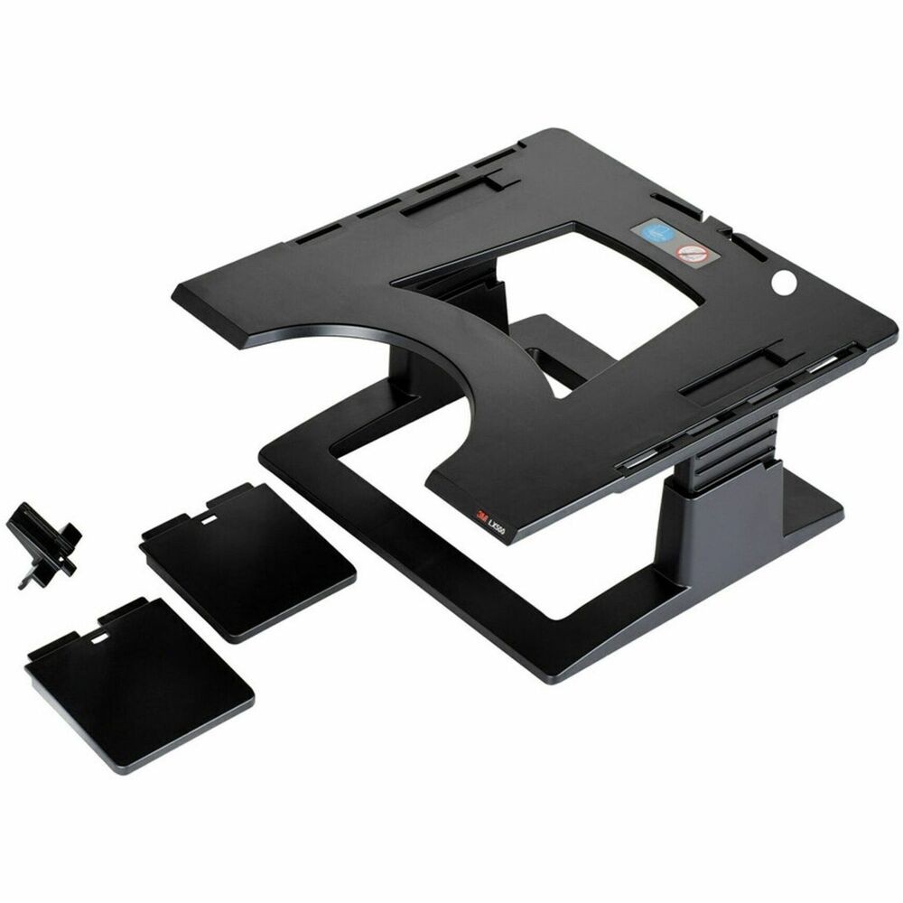 3M Ergonomic Notebook Riser - 6" Height x 13" Width x 13" Depth - Black 3M LX500