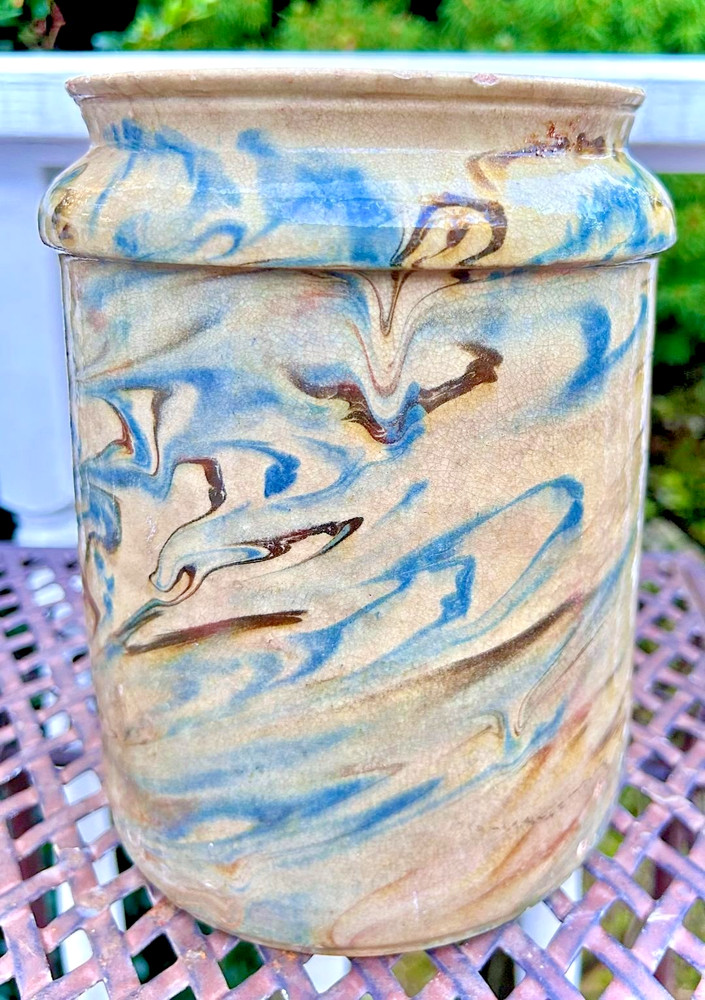 FRENCH ANTIQUE SUGAR JAR POT CERAMIC VESSEL EARTHENWARE POTTERY