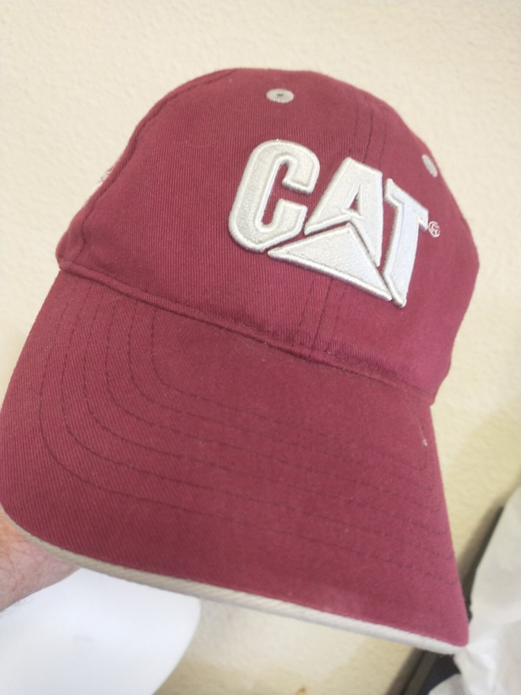 CATERPILLAR CAT TRACTOR CONSTRUCTION BACKHOE LOADER RED HAT EMBROIDERED IMAGES