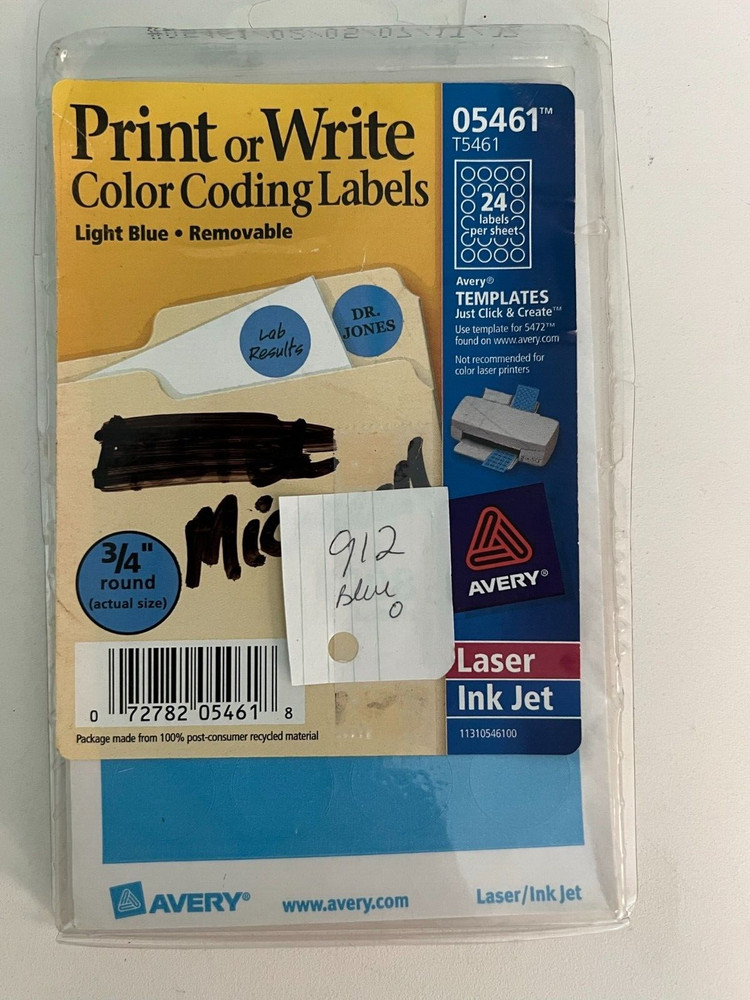 Avery Print or Write Labels Color Coding & Multi Use. Multi Color & White (D35A1